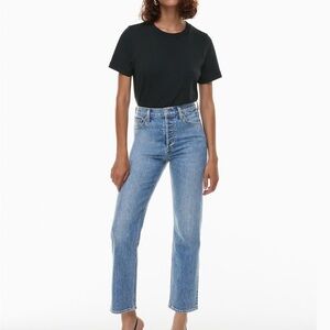 Aritzia Denim Forum Size 27 High-Rise Straight Leg Jeans - Light Blue